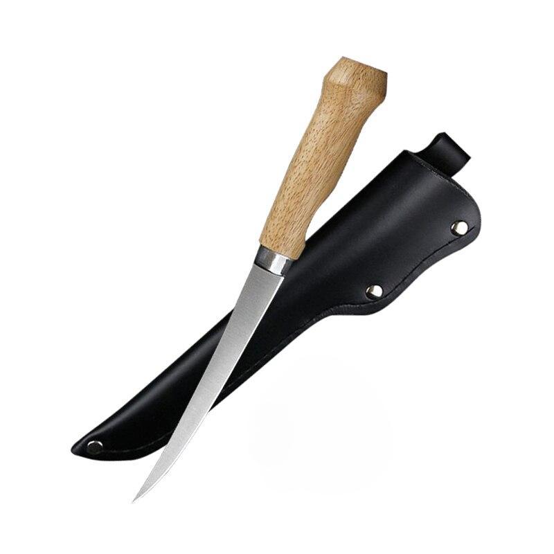 Stainless Steel Fishing Knife Sushi Knife Kitchen Fruit Vegetable Cutting Knives with Knife Cover