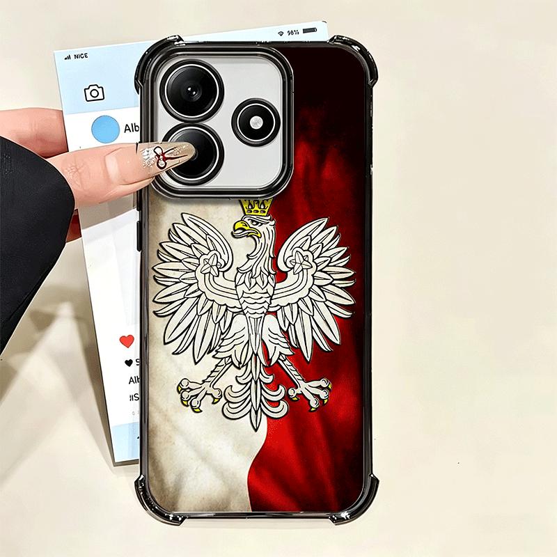 Poland Flag White Red Plating Phone Case For Xiaomi Poco X5 X6 X7 X8 Pro Max F8 Ultra F7 M8 M7 M5S Redmi 15C 15 14C 13C 13 X3 12