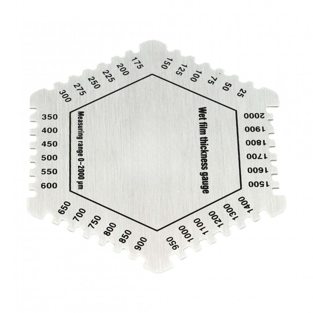 Hexagonal Paint Tool Stainless Steel Gauge Wet Film Comb