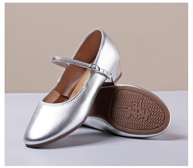 Women's Square Dance Shoes with Chunky Heel - Soft Sole for Latin Dance, Low & Medium Heel Performance Shoes