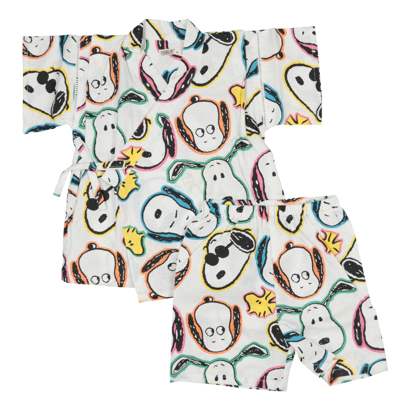 

Snoopy Jinbei комплект из верхней и нижней части хлопковая пижама для детей мальчиков и девочек 221157520 95 [Peanuts] 100% Off-White