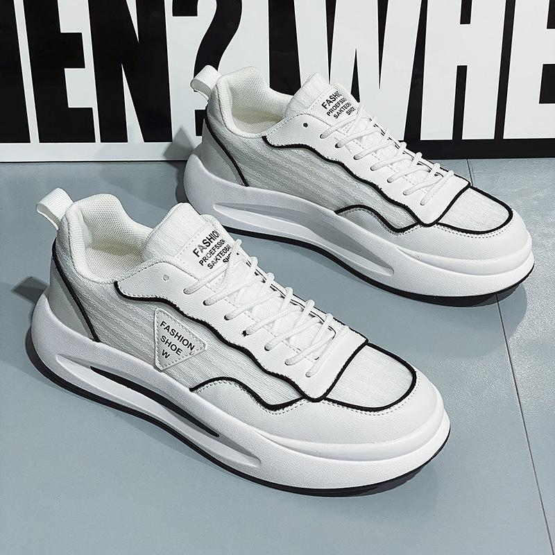 Four seasons mesh surface breathable sports shoes non-slip cushioned casual shoes male low-top teenage student shoes male