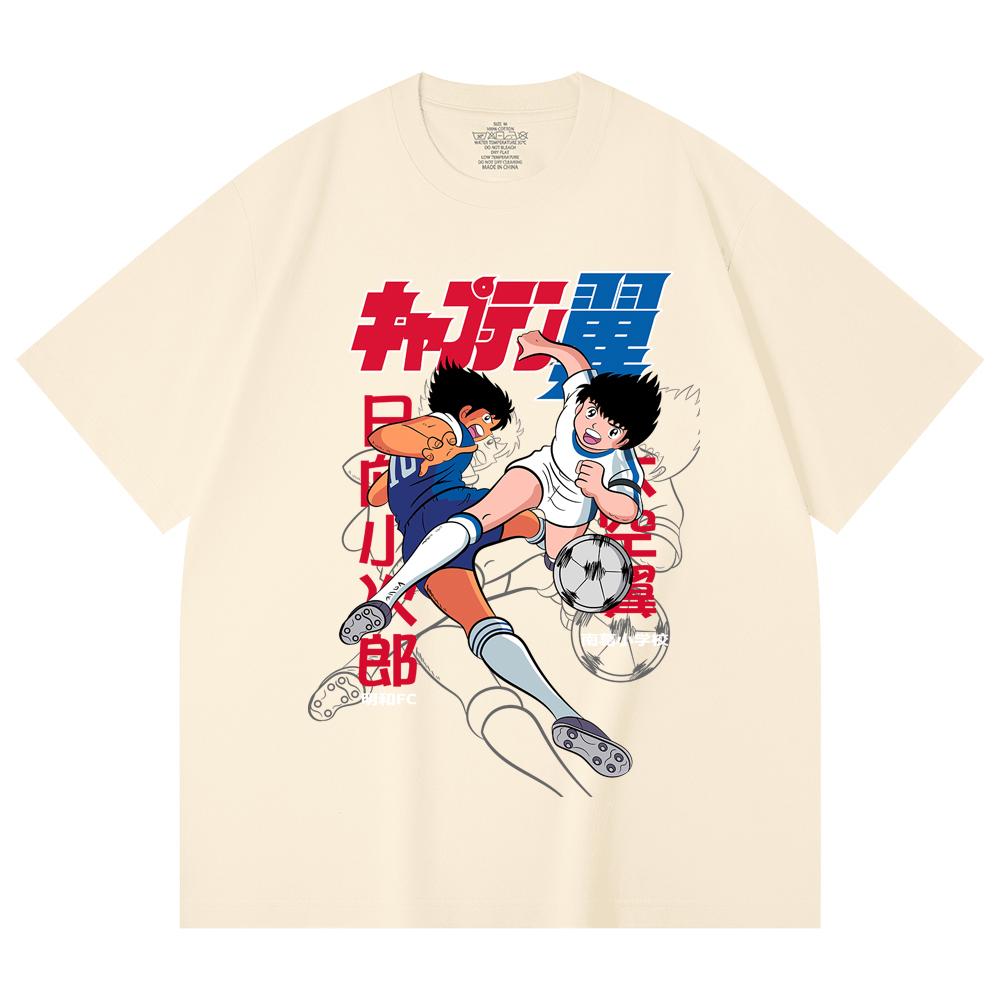 230 Gsm 100% Cotton Captain Tsubasa V2 Print Unisex Heavy Cotton T Shirt