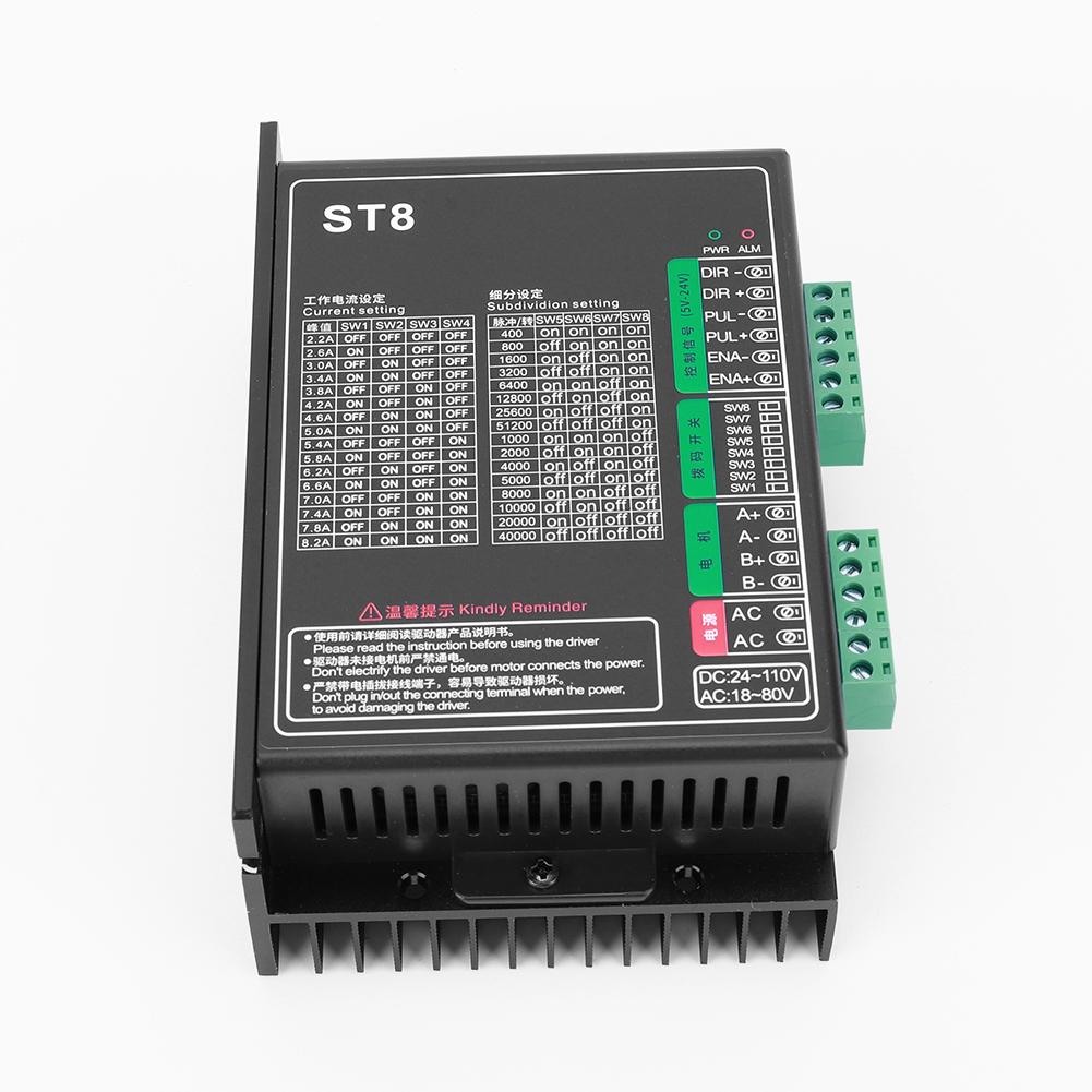 

ST8 Engraving Machine Dispenser Medical Device Driver 24-110VDC/18-80VAC 86 Stepper Motor Driver Digital Stepper Motor Driver China Mainland