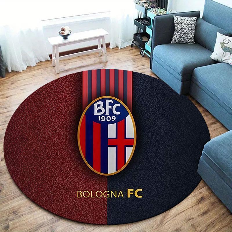 Bologna FC 1909 Round Area Rug,Carpet Rug for Living Room Bedroom Sofa Playroom Decor,Non-slip Floor Mat