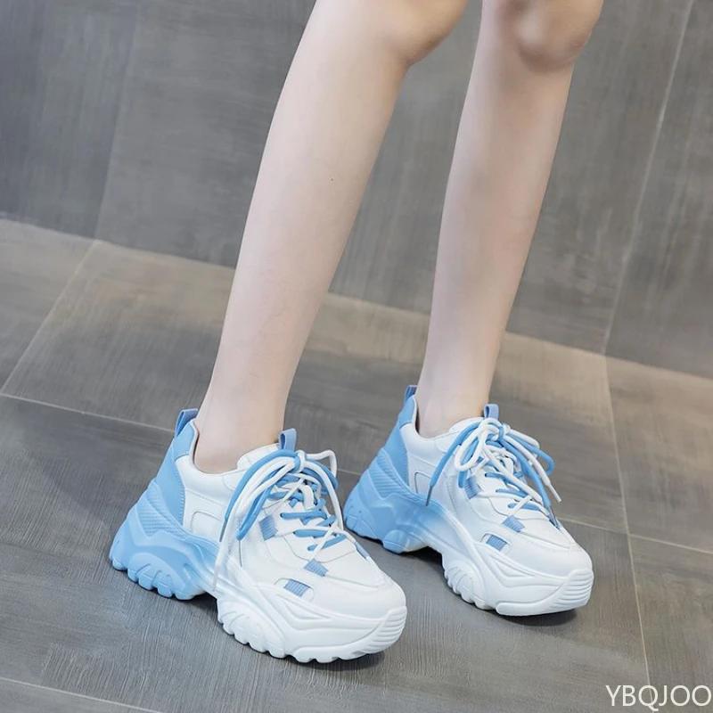 Fashion Ladies New dad Shoes Thick soled white sports shoes Fashion color blocking trendy shoe Comfort casual women's Sneakers Mujer