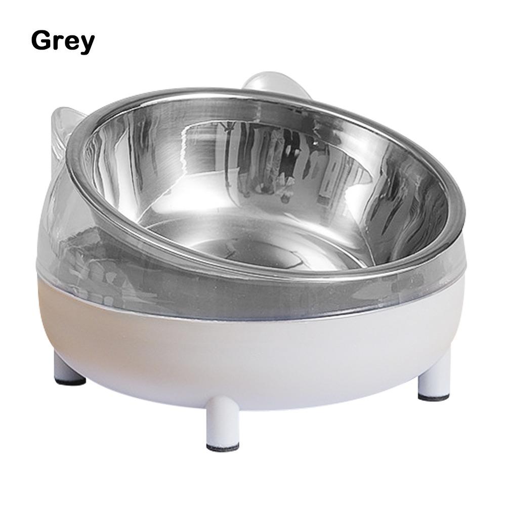New Stainless Steel Elevated Cat Bowls Easy Clean Plastic Pet Drinking Dish Tilted Design Pet Feeding Dish Dog Feeding