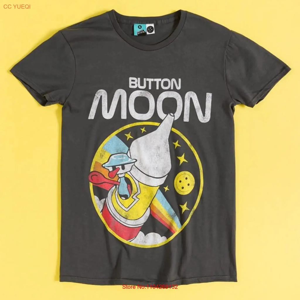 Button Moon Spaceship Charcoal T Shirt S M L Xl Xxl 3xl 4xl 5xl Vintage Versatile Homme Unisex Comfortable