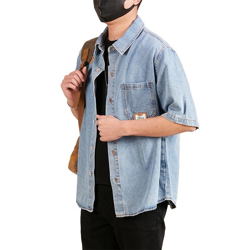 Camicia Maniche Corte Uomo Estiva Nuova Larga Casual Camicia Abbigliamento da Lavoro Giapponese Mezza Manica