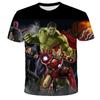 Boys' 2025 MINISO Clothing Children's T-shirt Spider Man Children's Top T-shirt Summer Short Sleeved T-shirt Marvel Superhero Hulk T-shirt