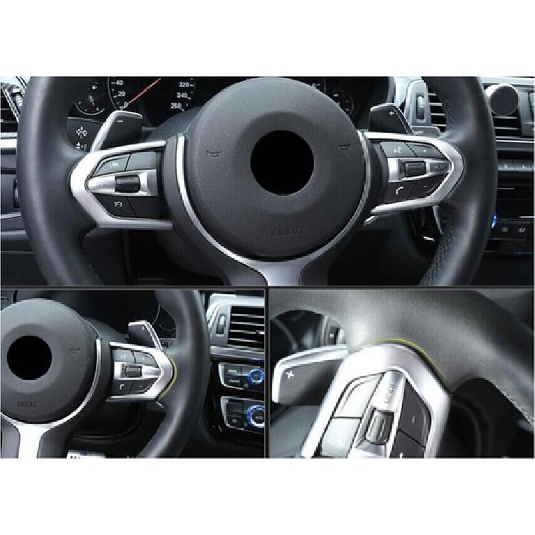 Matte Silver Steering Wheel Button Switch Trim For BMW M3 M4 2015- M5 X5M