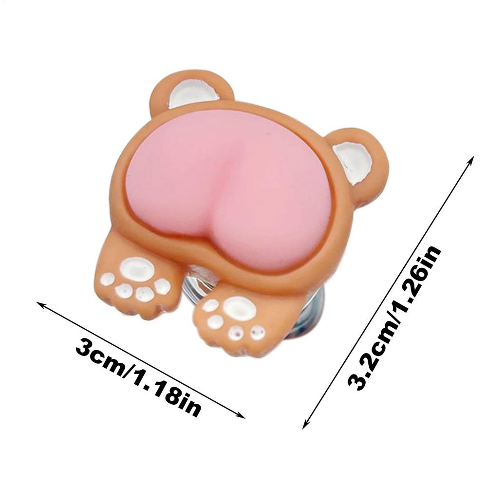 Universal Toilet Button Pusher Animal Butt Button Pusher Home Tool Cute Replacement Parts Press Helper Toilet Accessories