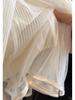 Women's French Shimmering Mesh A-Line Pleated Skirt, Spring/Summer 2026 Trend, Mid-Length with Large Hem