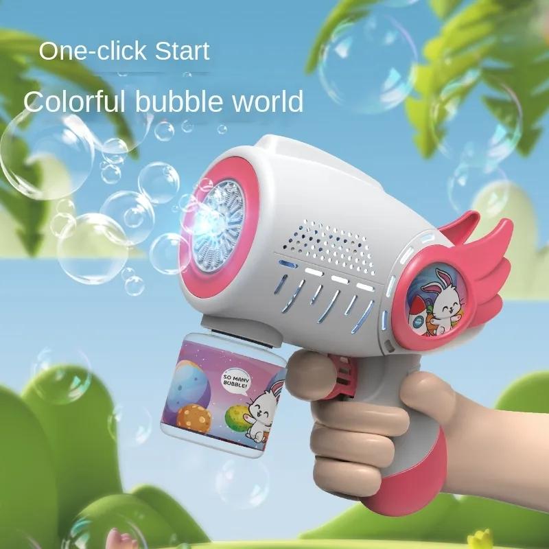 Electric Bubble Machine Flashing Light Music Automatic Bubble Blower Soap Water Bubbles Maker Gun for Children Kid Outdoor Toys