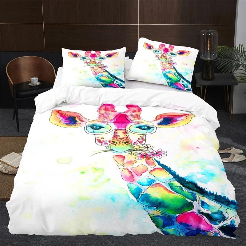 Comforter Giraffe Twin Full Microfiber Safari Animal Comforter Tropical Jungle Giraffes Bedding Set For Girls Boys Room