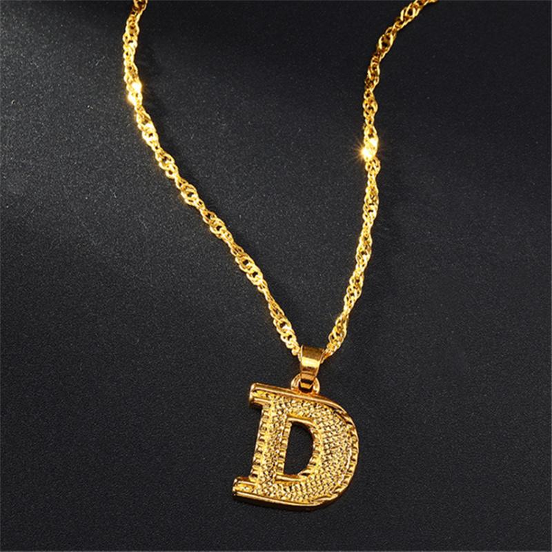 26 Alphabet Gold Plated Pendant Necklace Accessories Initial Necklace For Women Dainty Gold Letter A-Z Pendant
