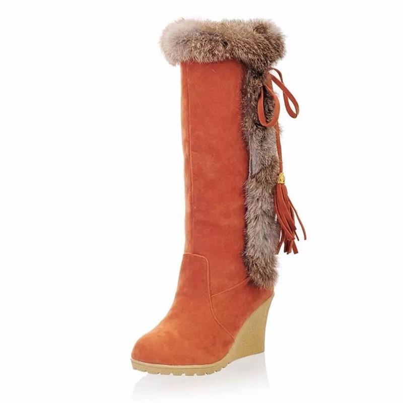 35-43 Talla Nuevas Botas peludas de flecos de alta gama Pendiente cálida  para mujer con botas de nieve comprar a buen precio — entrega gratuita,  reseñas reales con fotos — Joom