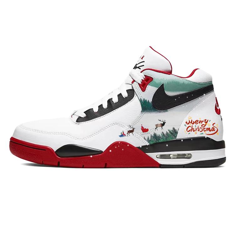 

Nike Flight Legacy Cushioning Slip Resistant Abrasion Resistant Mid top Vintage Basketball Shoes Unisex Red White BQ4212-100(Team56-) 41