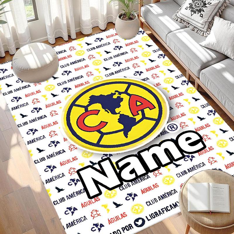 Custom Name Personalized Club America Print Carpet, Versatile Home Decor Rug, for Playroom, Apartment, Balcony, Entryway, Hallway Gift