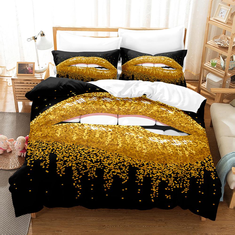 3D Luxury Bedding Set Microfiber Duvet Cover 2/3 Piece Single/Double Bedding Set DE135 * 200 Full Size Soft Bedroom Decoration