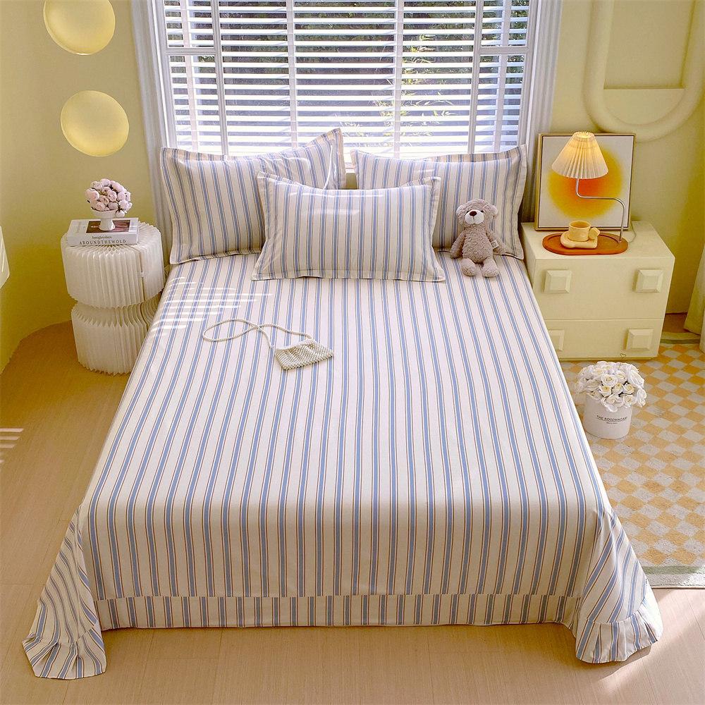 Cotton Bed Flat Sheet for Double Bed Plain Top Sheets Single/Queen/King Flowers Flat Bedsheets Soft Home Bed Linen Sheets