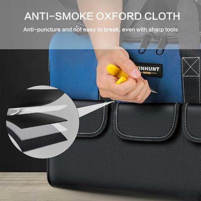 Mouth Heavy Duty Tool Bag with Reinforced Bottom Multi Compartment Storage Large Capacity Organizer for Construction Site Tools