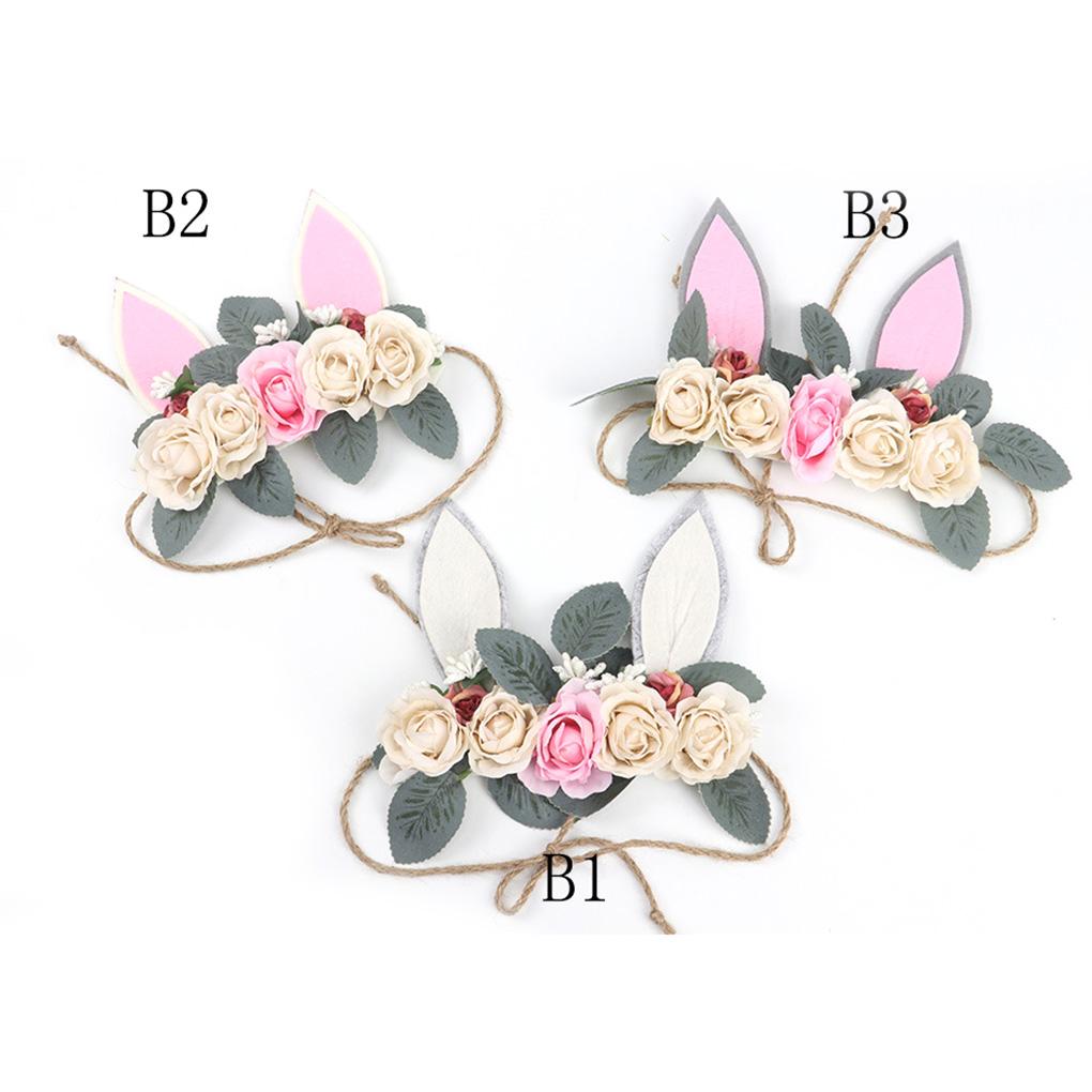 Headwear Garland Rabbit Ears Floral Flower Hair Accessories Baby Girl Headband