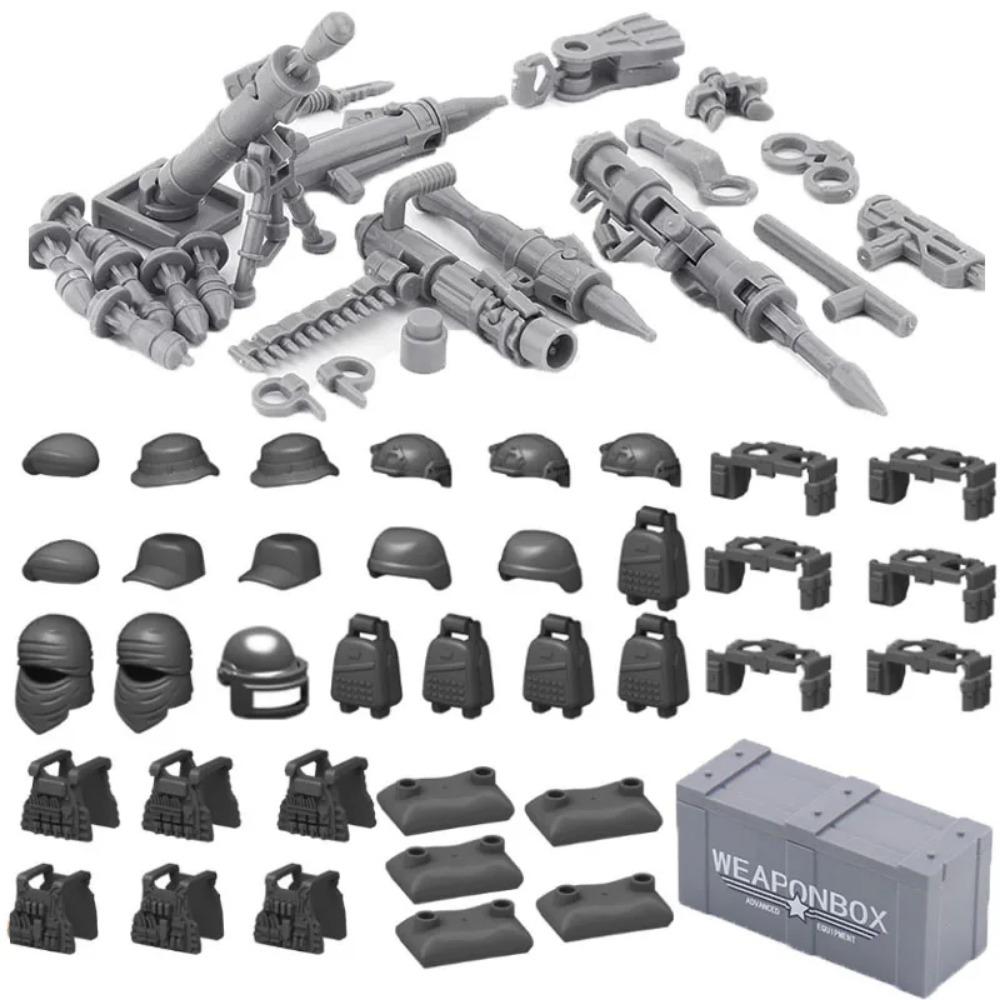 WWII Building Blocks Military Weapons Police Soldier Figure Accessories Model Brick Gun Cannon Launcher Bunker Outpost Toy X017