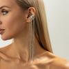 Elegant Long Fringe Ear Clips with Clip On Feature Pendant Earrings Suitable for Easy Wear Versatile Fashion Accessory