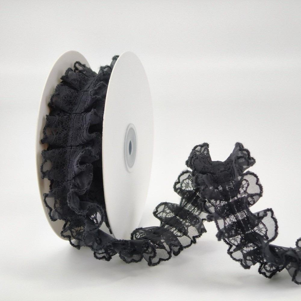 2M Length Ruffled Lace Ribbon 4cm Width Ballet Lace Ribbon Elegant Frilly Lace Trim Sewing Craft