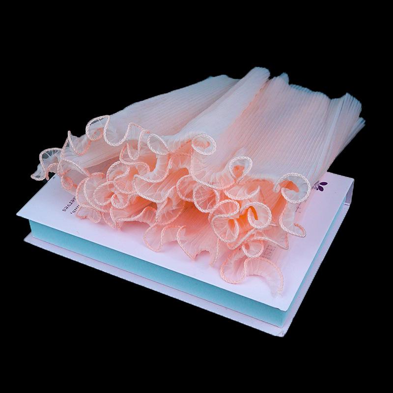Korean Pearl Ruffle Gauze Floral Bouquet Wrapping Material - Pleated Mesh Wave Gauze
