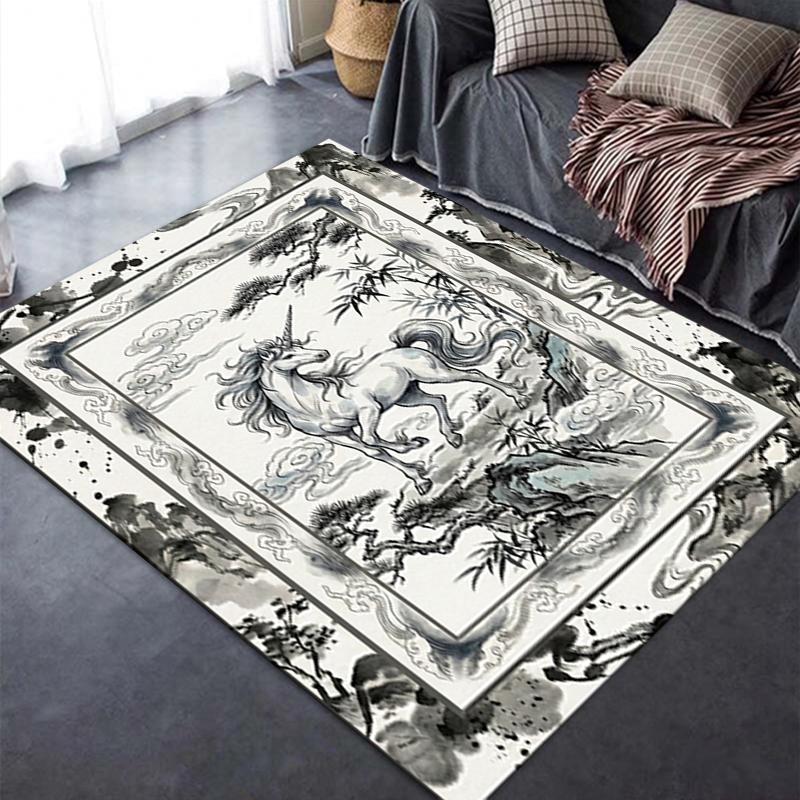 2025 New Unicorn Animal Carpet Rug for Living Room Bedroom Home Sofa Decoration,Kids play Non-slip Floor Mat140