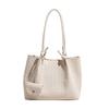 Simple casual woven tote bucket bag women's 2026 spring new pleated fashion niche shoulder armpit bag