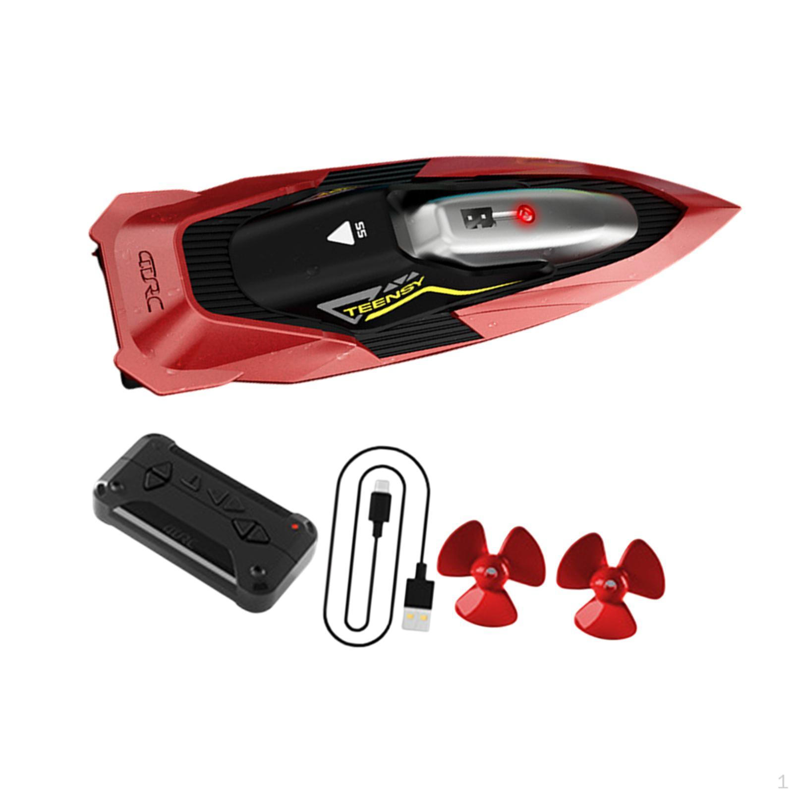 

Лодка с дистанционным управлением Мини RC подводная лодка игрушка Открытый легкий левый поворот направо скоростной катер красный