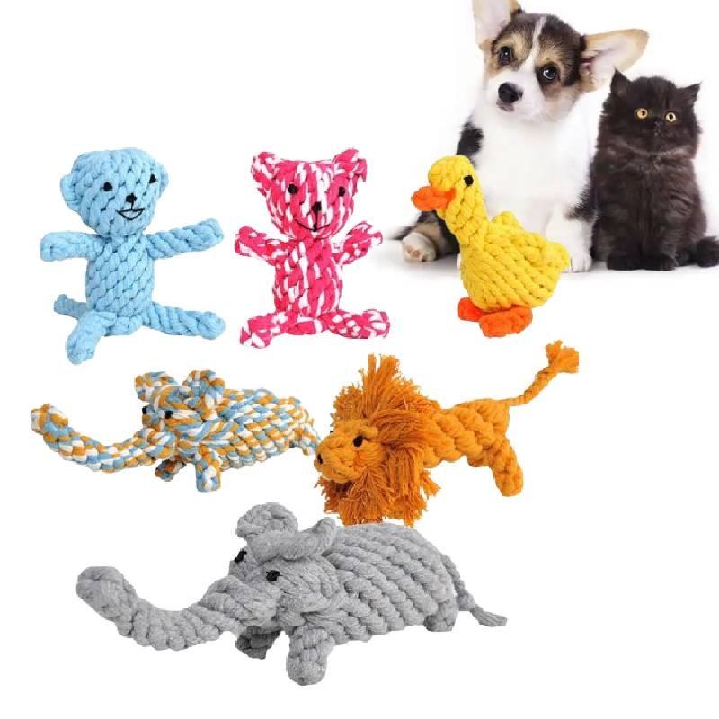 Handcrafted Animal Pet Toys For Dogs Featuring Colorful Cotton Rope Durable Chew Duck Giraffe Moose Ideal For Interactive Playtime