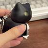 Interesting Black Cat Night Light Luminous Sound Keychain Creative Pendant Cat School Bag Pendant Car Keychain