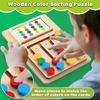 Montessori Wooden Learning Game Board for Kids 4 Color Shape Matching Cognition Brain Development Logic Thinking Educational Toy