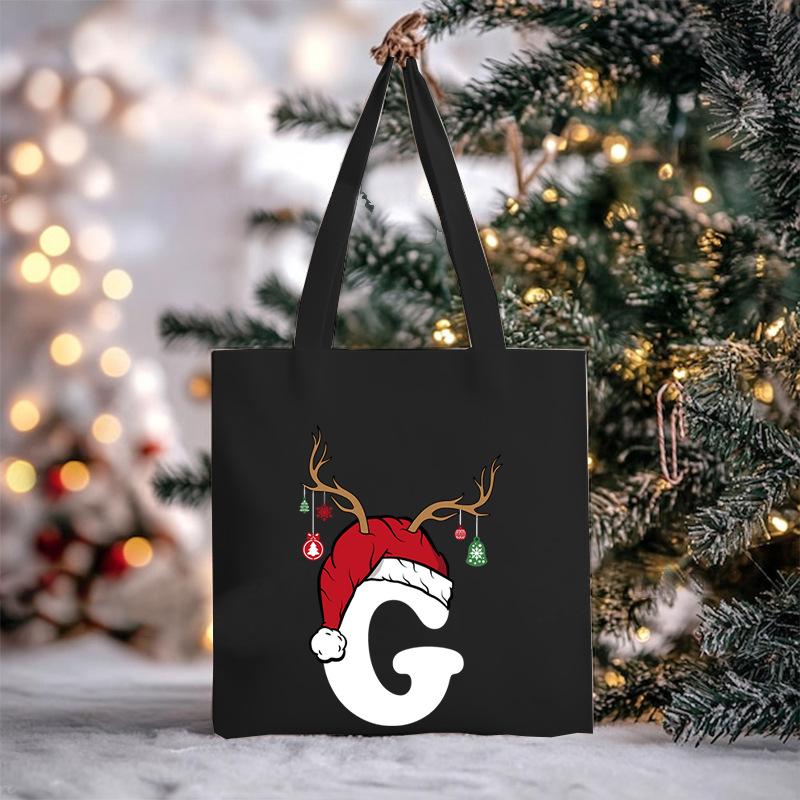 Christmas Letter Print Messenger Bag Student Casual Canvas Bag New