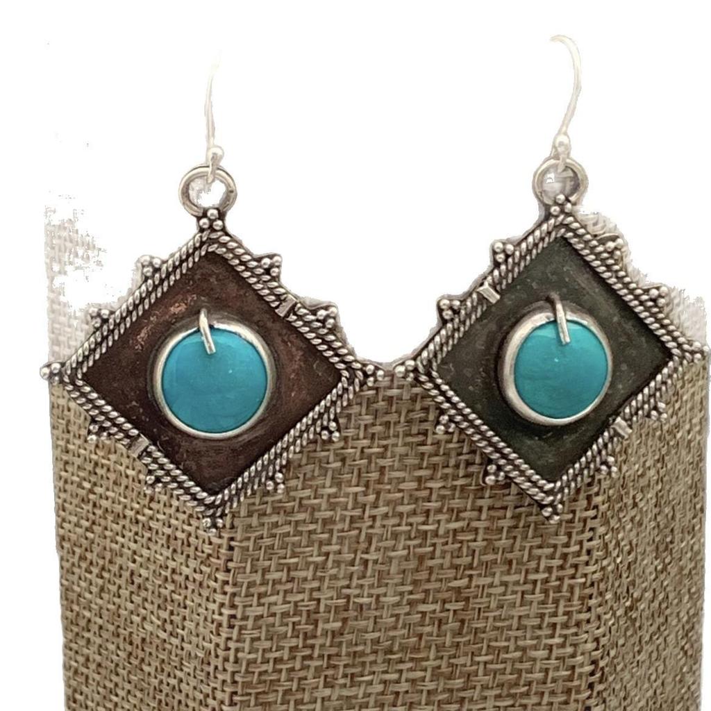 Trendy Turquoise Bohemian Women's Dangle Earrings - European & American Style