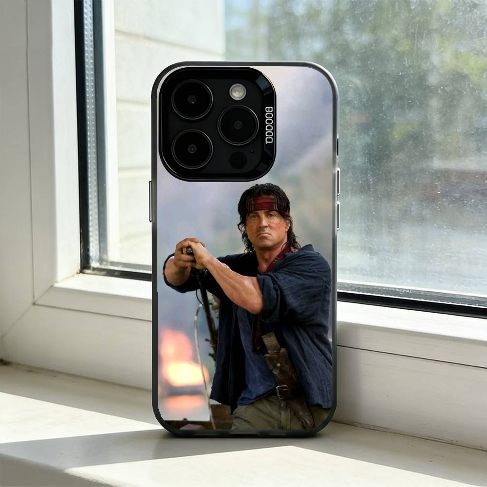 First Blood John R-Rambo Phone Case For iPhone 17,16,15,14,13,12,11 Plus,Pro Max,XS,Colored Silver Plated Inside Cover