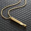 Stainless Steel Meditation Mindfulness Pendant with Whistle Design Meditation Necklace Breathing Exercise Tool for Adult