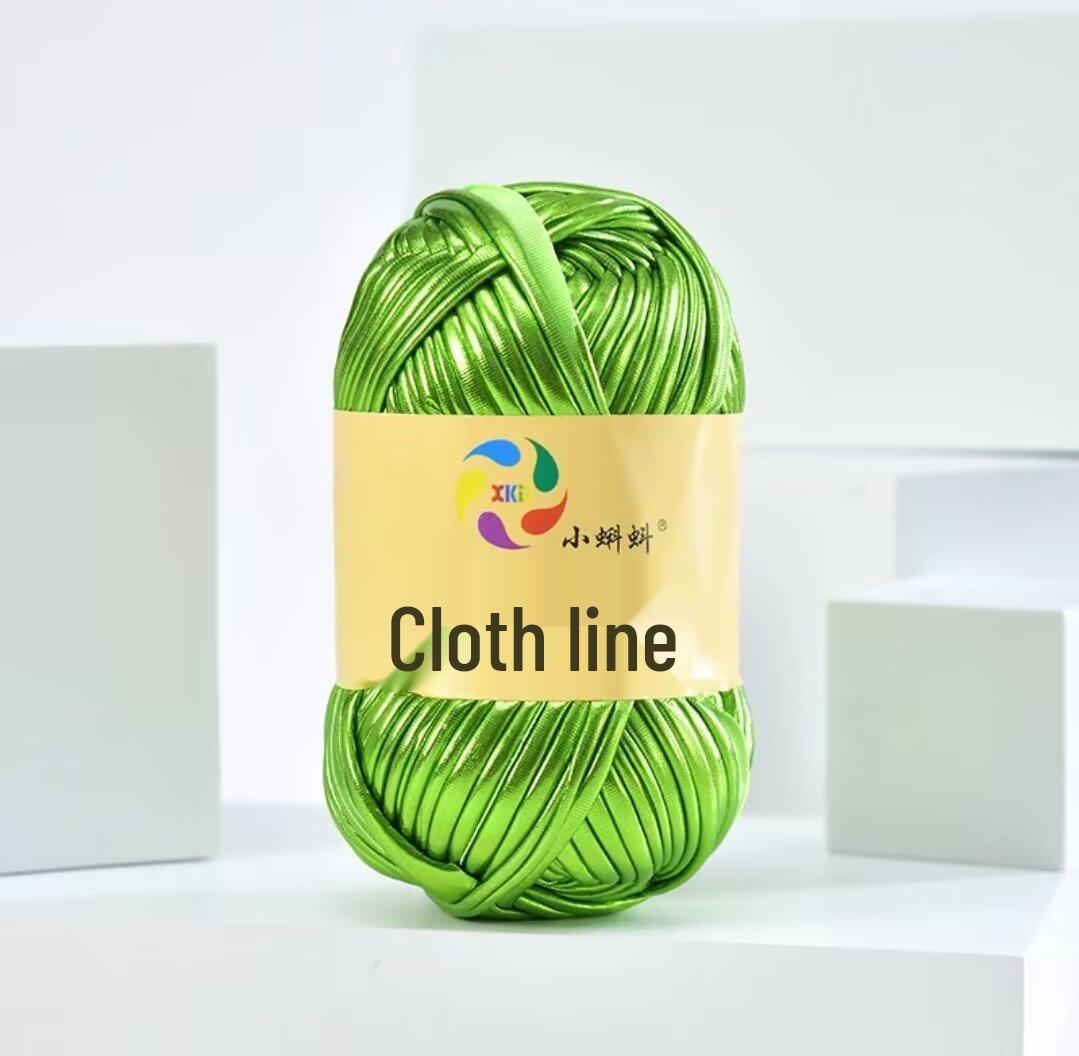 

Металлизированная блестящая пряжа из ткани «головастик» для вязания сумок и шляп своими руками оливковое зеленый