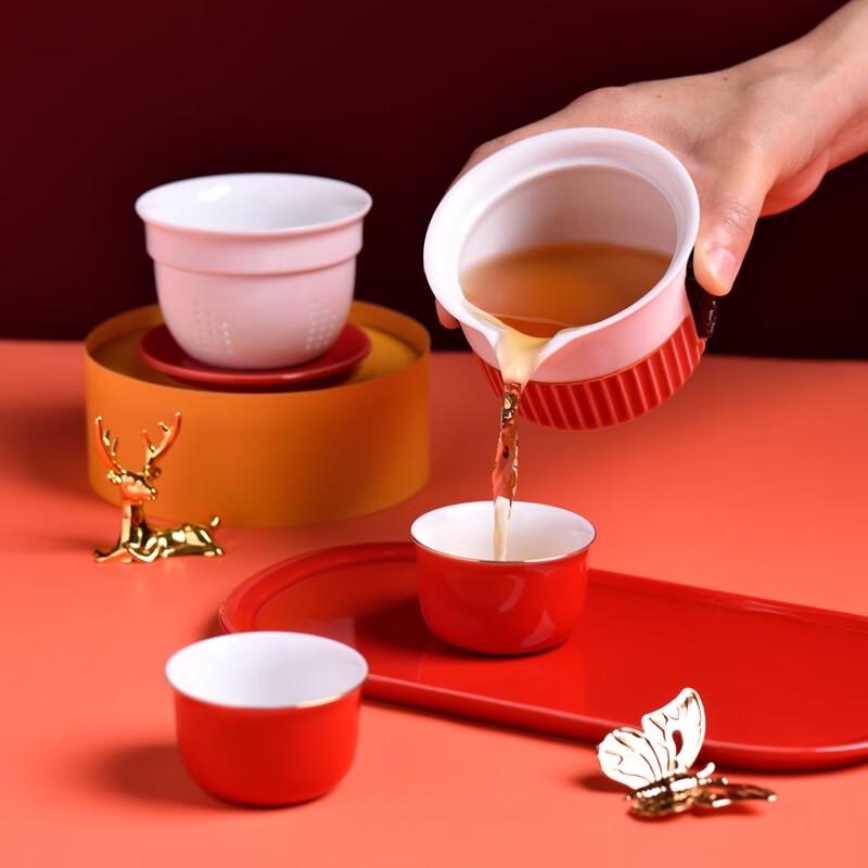 Red Rhyme Ceramic Tea Set