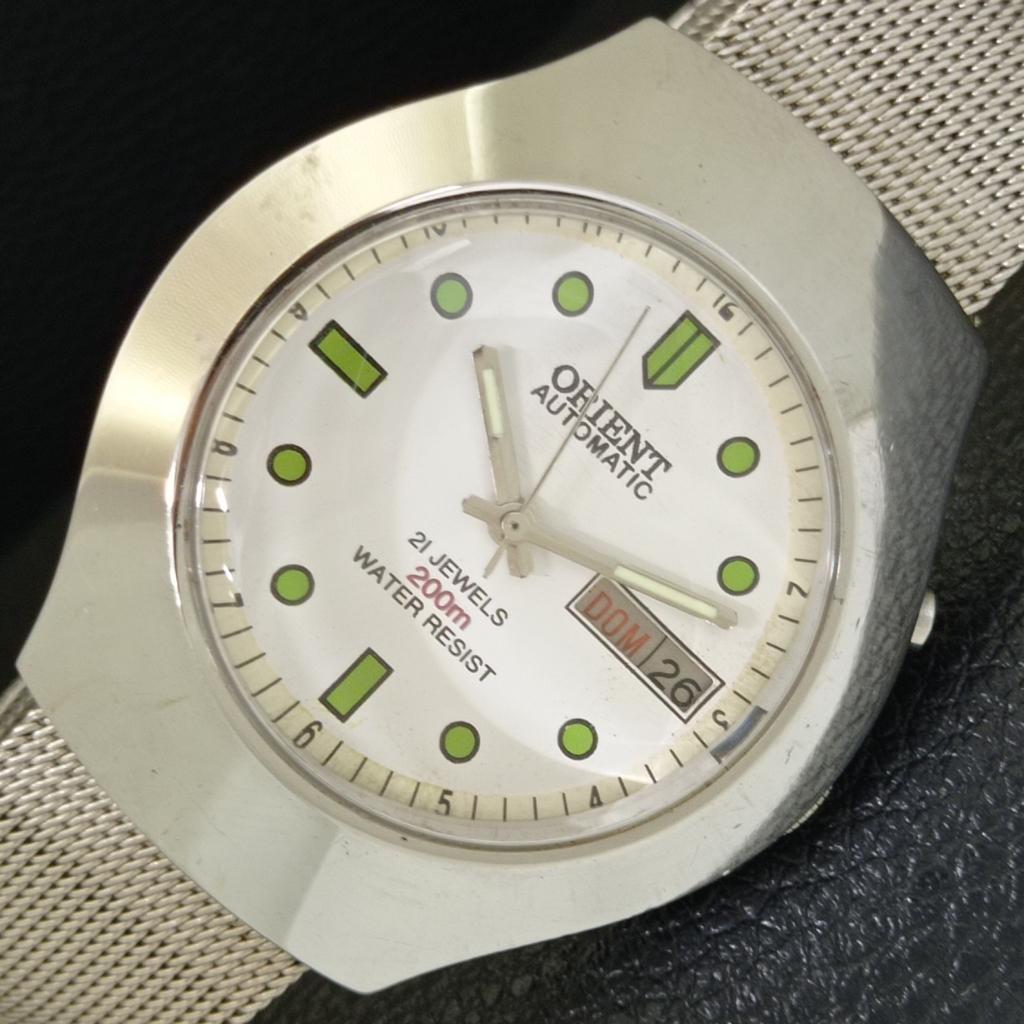 

ВИНТАЖНЫЕ МУЖСКИЕ ЧАСЫ ORIENT AUTOMATIC 46943 ЯПОНИЯ С БЕЛЫМ ЦИФЕРБЛАТОМ a700627-5 R204-a700627