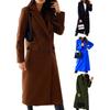 Women's Long Wool Blend Coat Double-Breasted Trench Coat Casual Notch Lapel Peacoat Fall Winter Overcoat
