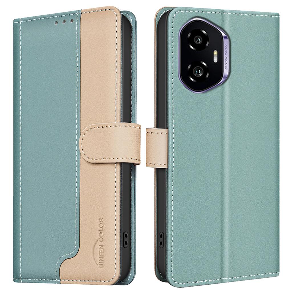 BINFEN COLOR BF33 for Honor 300 Leather Case Splicing Color RFID Blocking