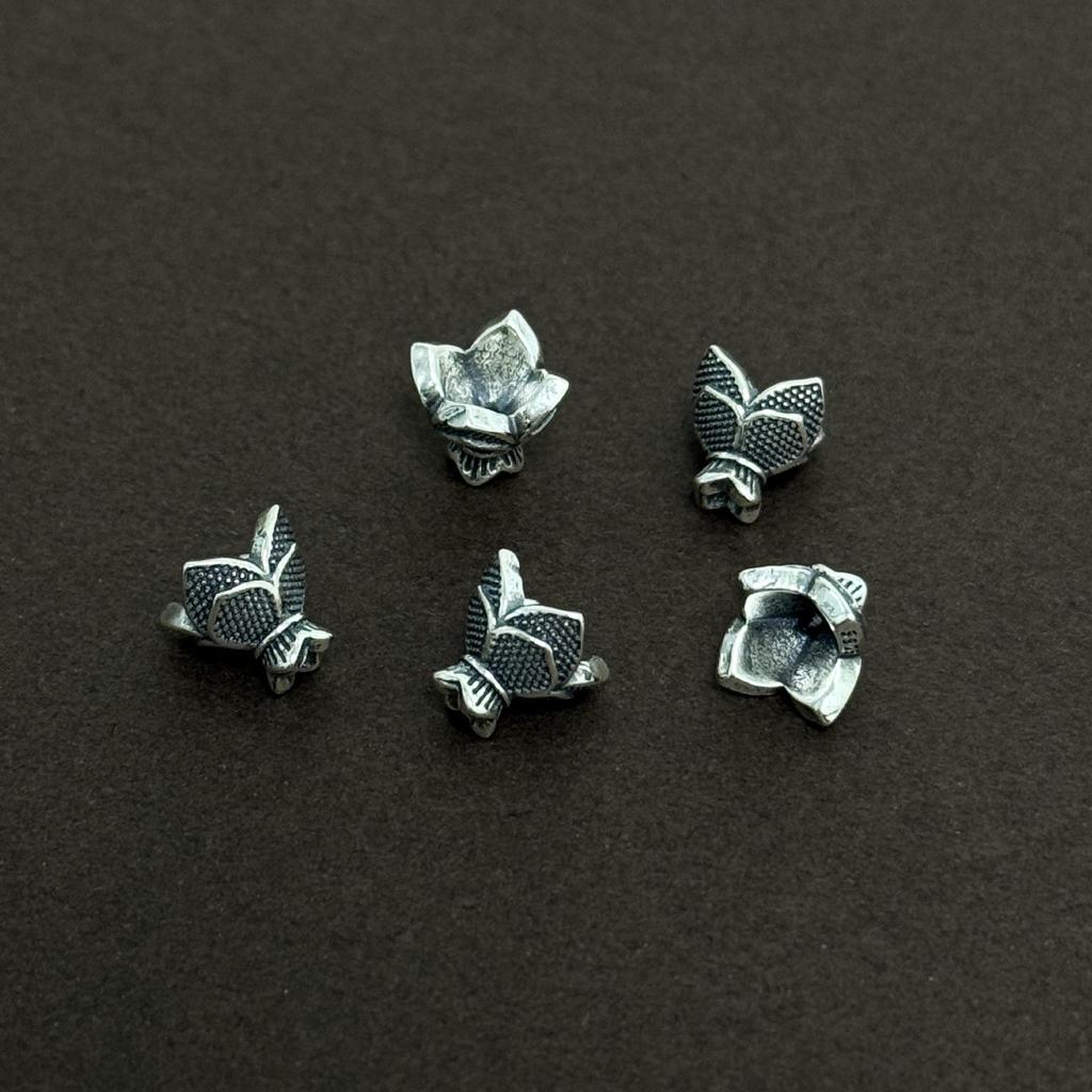 Sterling Silver Retro Lotus Flower DIY Beads for Bracelets/Necklaces