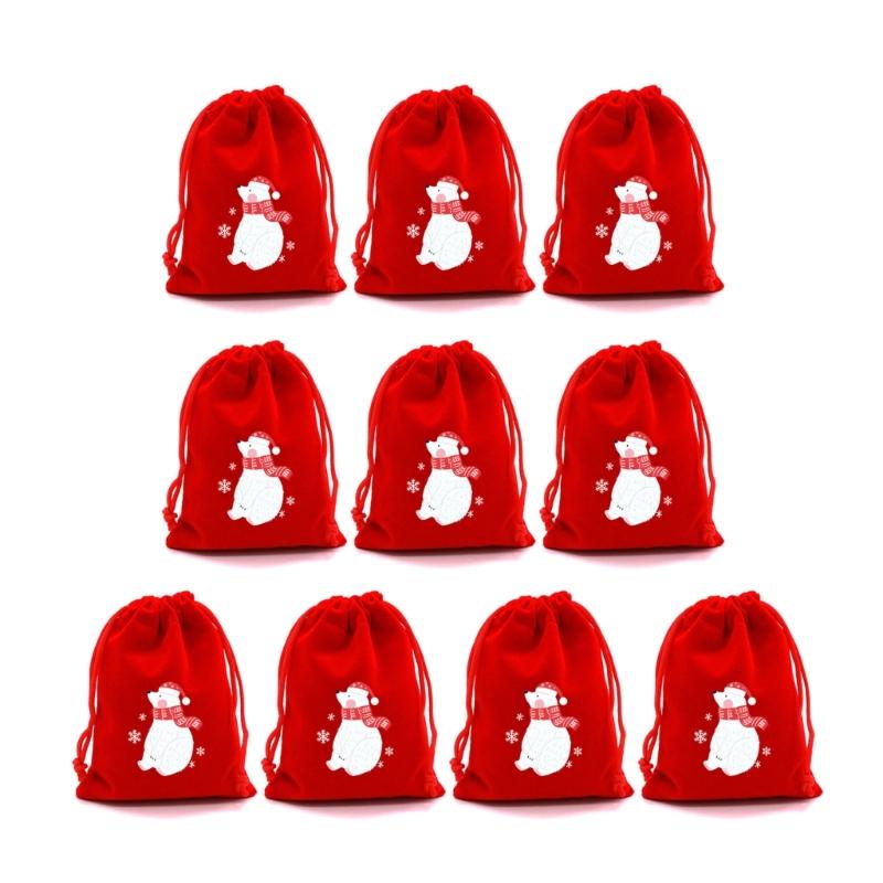 10Pcs Practical Drawstring Storage Pouches Jewelry Packaging Case for Holiday