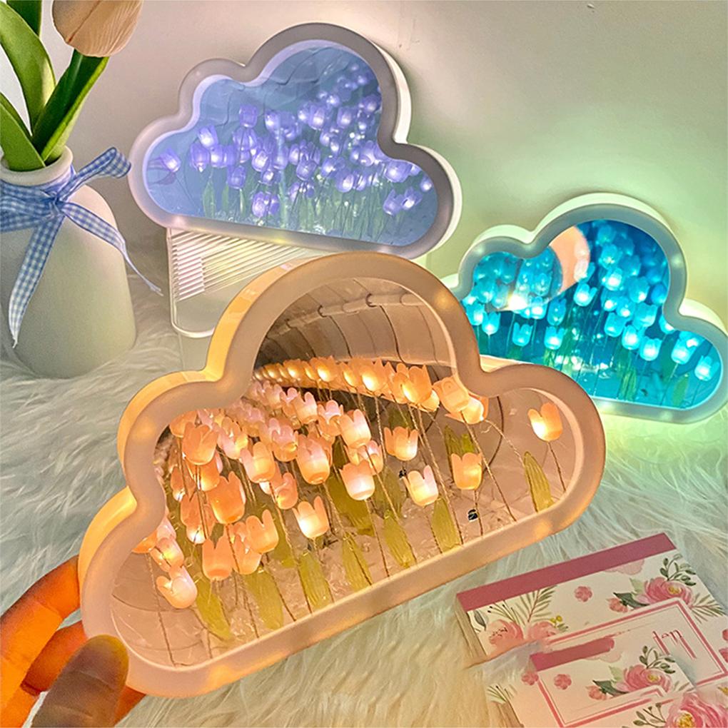 Creative Handmade Gift DIY Cloud Fortulip LED Night Light ForTulip Cloud Flower Sea Night View Lamp