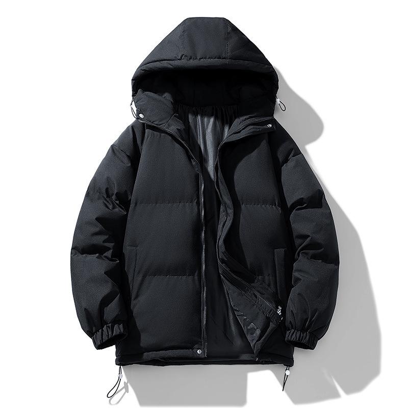 Giacca con Cappuccio in Cotone Unisex: Colore Unico, Ispessito, Caldo, Resistente al Freddo